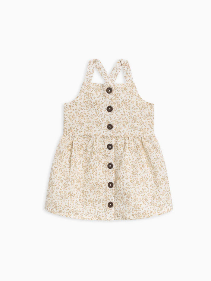 Paloma Linen Button Front Dress - Velma Floral / Latte